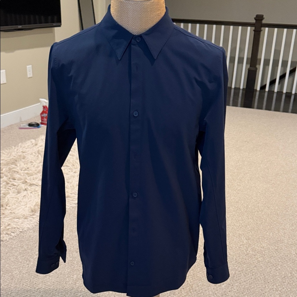 lululemon athletica Venture Navy Blue Men's Dress Shirt